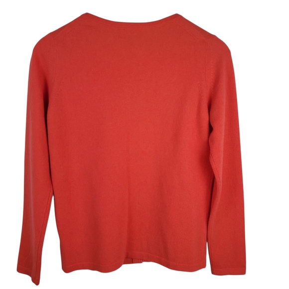 Pure Collection 100% Cashmere Women's Bright Coral Cardigan. 8/10. #0179 - Picture 6 of 10